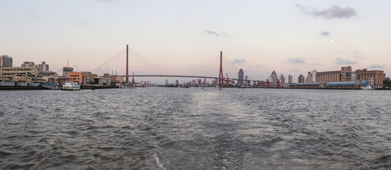 Landmark Architectural Landscape of Shanghai City-Yangpu Bridge