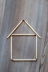 simple house of match sticks