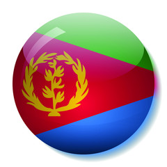 Eritrean flag glass button vector illustration