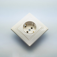 Photo on a white background electrical outlet for mounting electrics in the wall. Perfect for filling the catalog of a modern iniernet store on the site.