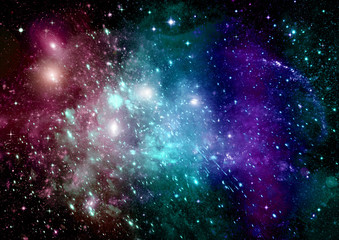 galaxy in a free space. 3D rendering