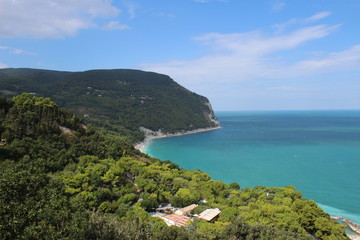 Fototapeta na wymiar Panoramic View of Conero River Marche, Ancona, Italy