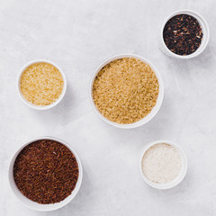 Flat lay rice composition