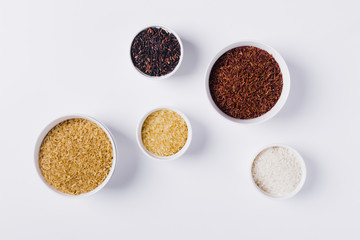 Flat lay rice composition