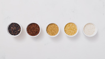 Flat lay rice composition