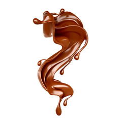 Splash of chocolate 3d illustration, 3d rendering.