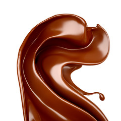 Splash of chocolate 3d illustration, 3d rendering.