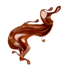 Splash of chocolate 3d illustration, 3d rendering.