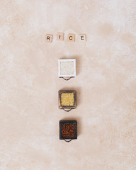 Flat lay rice composition