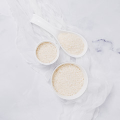 Flat lay rice composition