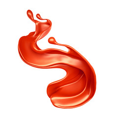 Fototapeta premium Splash of red liquid. 3d illustration, 3d rendering.