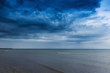 Dark clouds over Baltic sea.