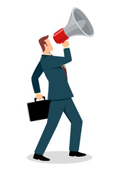 Fototapeta premium Businessman using a megaphone