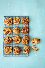 Swedish cinnamon buns, made with yeast pastry