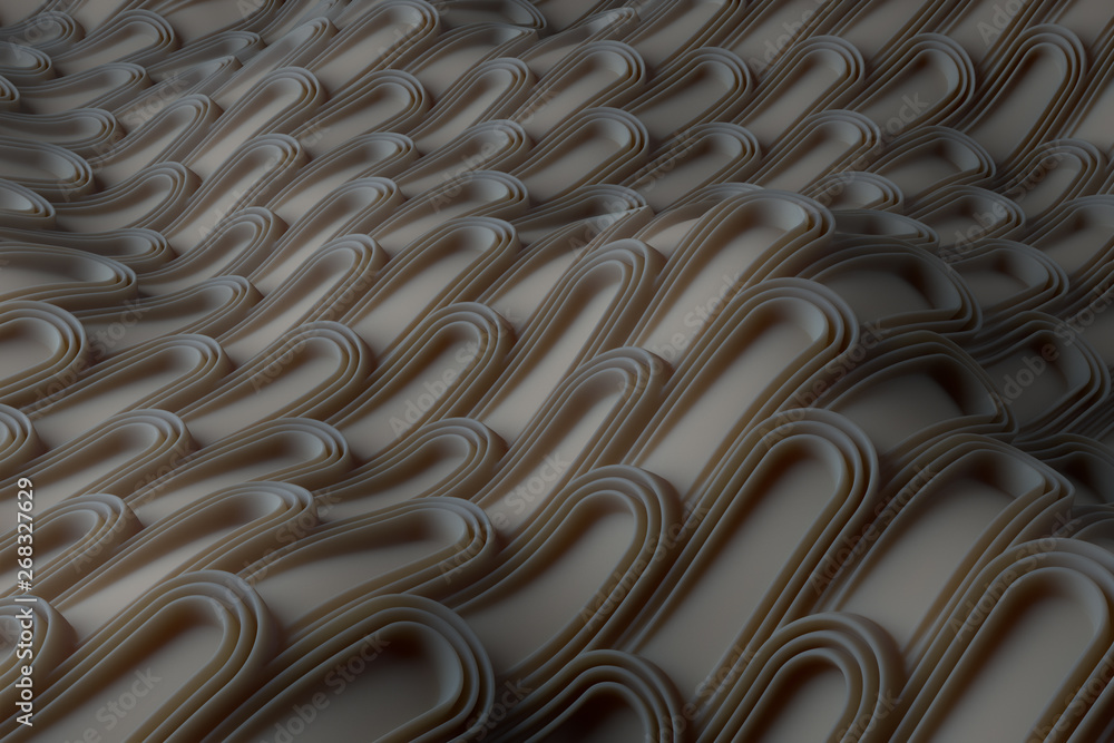 Poster ....3d render background with oraganic light scattering. displacement surface. random patterns extru