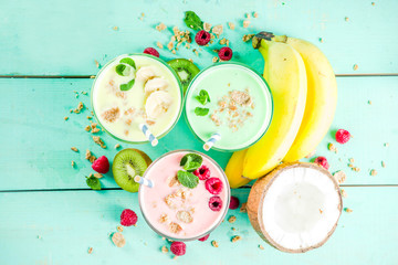 Refreshing milkshakes or smoothies