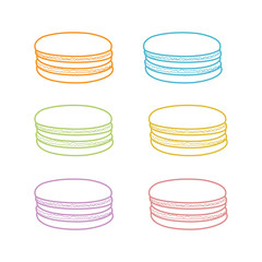 Macaron dessert icon vector