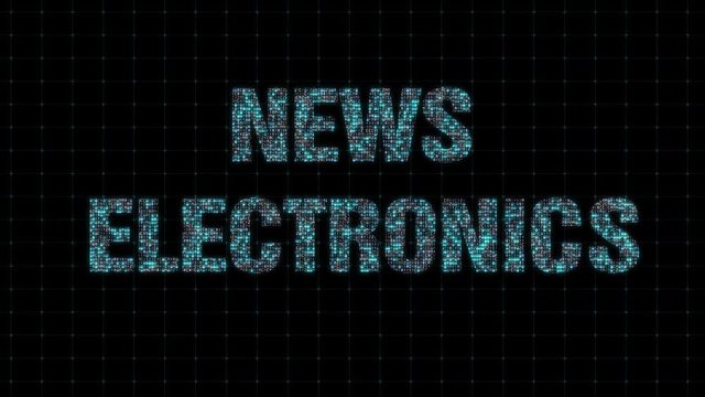 Electronics News ,currency, digital animated text with binary code, single number system