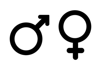 Male and female symbol. Male and female gender icons.