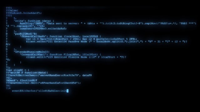 encrypted programming security hacking code data flow stream on display new quality numbers letters coding techno joyful video 4k stock image