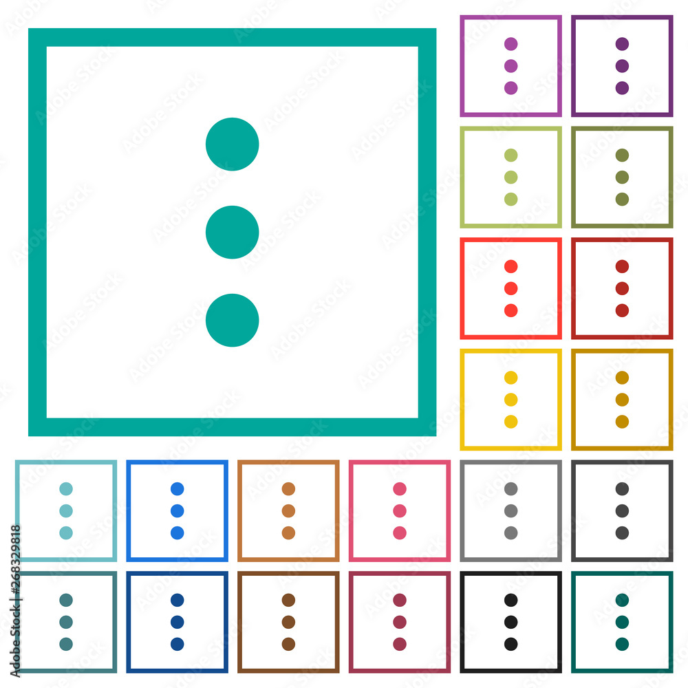 Poster more options flat color icons with quadrant frames