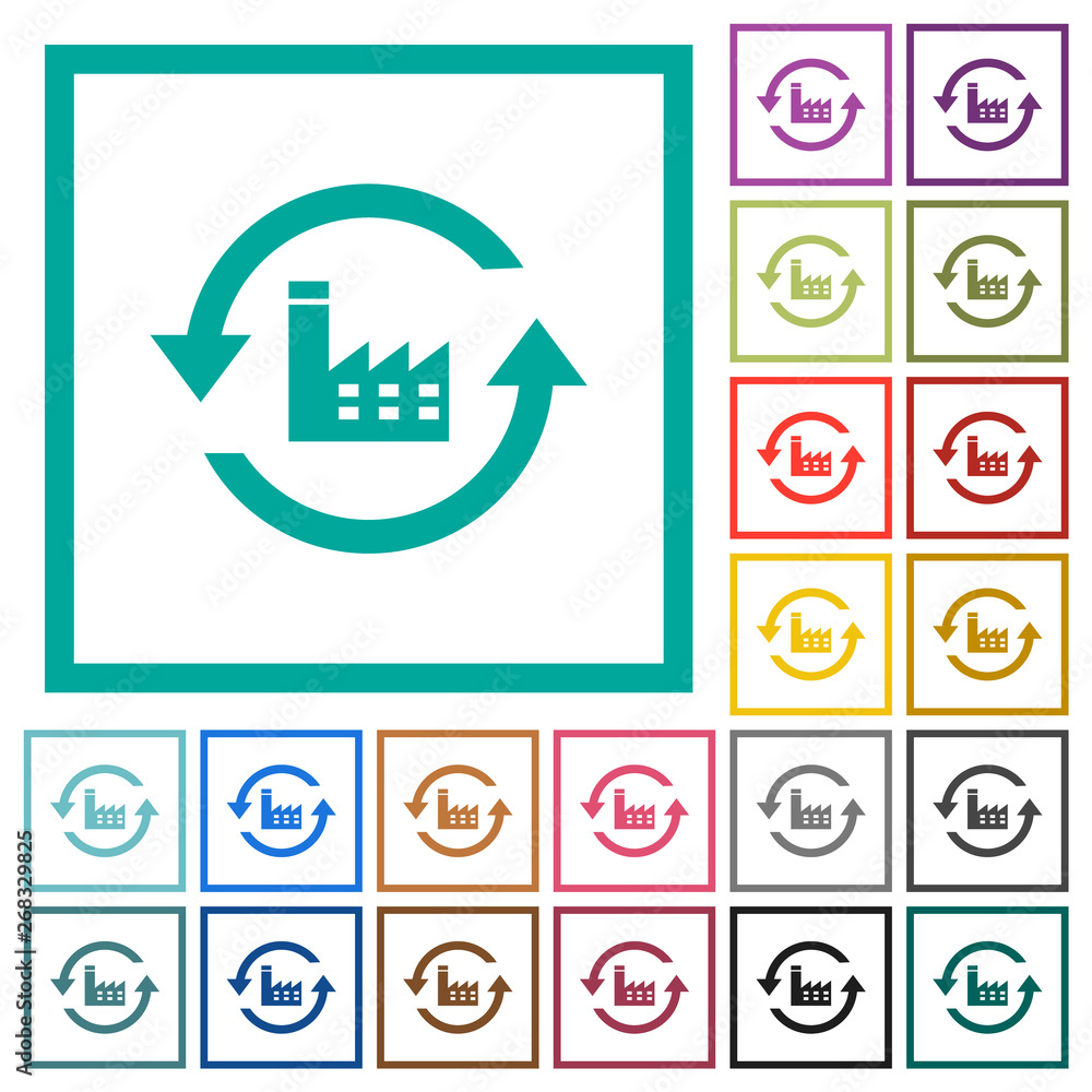 Poster reset to factory defaults flat color icons with quadrant frames