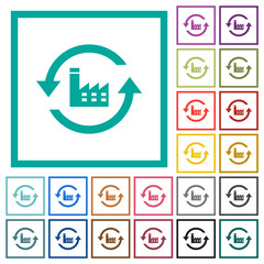Reset to factory defaults flat color icons with quadrant frames