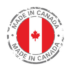 made in canada flag grunge icon