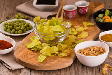 Wasabi coated peanuts.