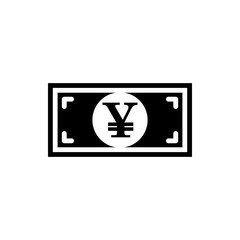 Vector image of a flat, isolated icon with a yen sign. Sign of the currency of Japan