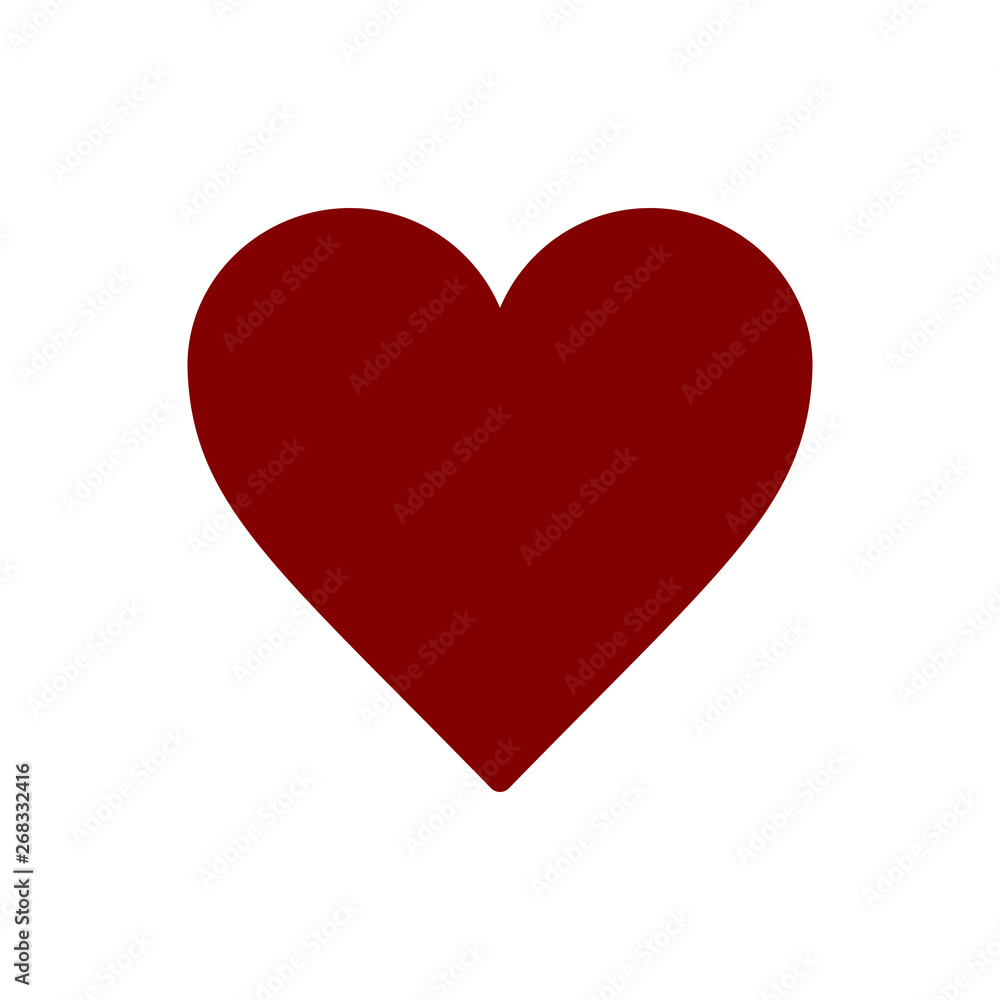 Poster vector image of a flat red heart icon. isolated heart on a white background