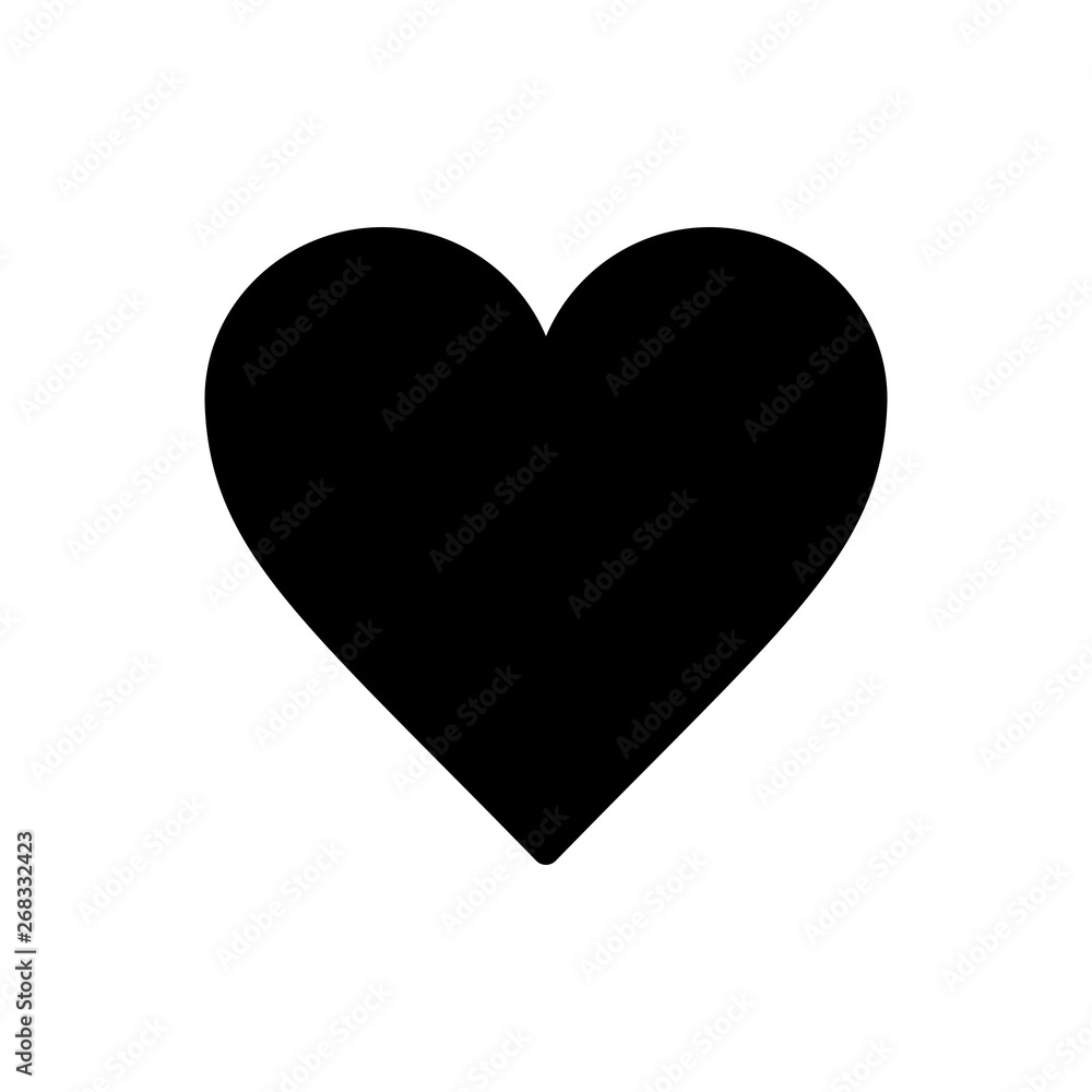 Poster vector image of a flat, linear heart icon. isolated heart on a white background