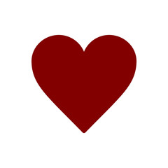 Vector image of a flat red heart icon. Isolated heart on a white background
