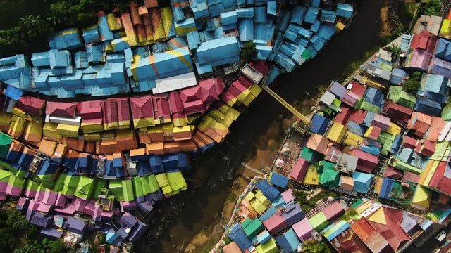 Scenic Aerial View of Colorful Village