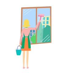 Woman dressed in washing