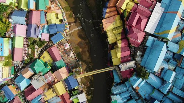 Scenic Aerial View of Colorful Village