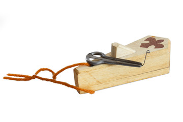 The Jew's harp. Musical instrument of the peoples of the North and Asia. Lip instrument of the...