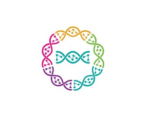 Dna genetic logo icon illustration