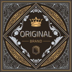 Vintage decorative ornate label design