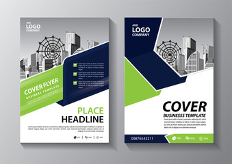 Business abstract vector template. Brochure design, cover modern layout, annual report, poster, flyer in A4 with colorful triangles, geometric shapes for tech, science, market with light background