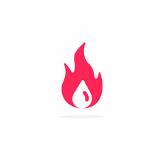 Vector Icon for Installing Plumbing Company Flame with Water