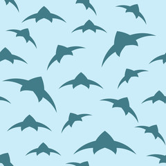 A flock of birds in the sky. Seamless pattern. Vector background EPS10