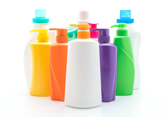 shampoo or hair conditioner bottle on white background