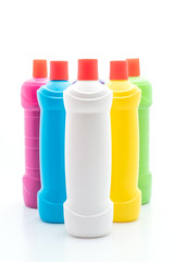 Toilet cleaner bottle on white background