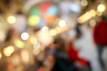 Bokeh in the mall as an abstract background