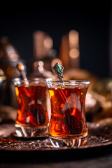 Two cups of Turkish tea