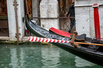 venice with traditional gondolas, italy