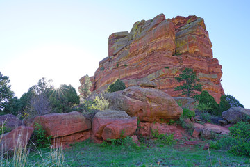 View of Red Rocks in the Rocky Mountains near Denver, Colorado