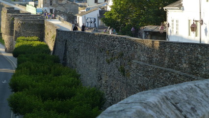 Fototapeta na wymiar Roman wall of Lugo. Worl Heritage. Galicia,Spain