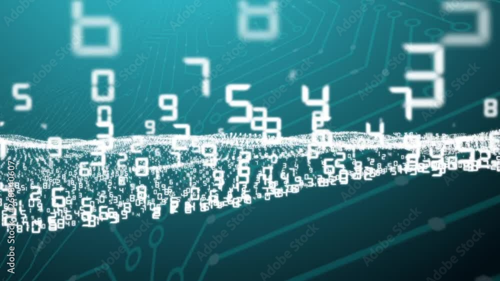Poster stock market tickers. loopable. digital animation of stock market prices passing by. lateral view. m